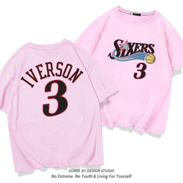 Philadelphia 76ers Allen Iverson #3 Jersey T-Shirt Pink - 1