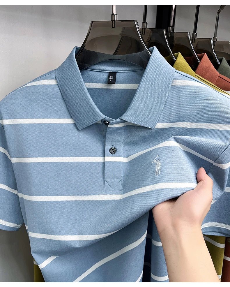 Polo Ralph Lauren Striped Polo Shirt Army Green - 15