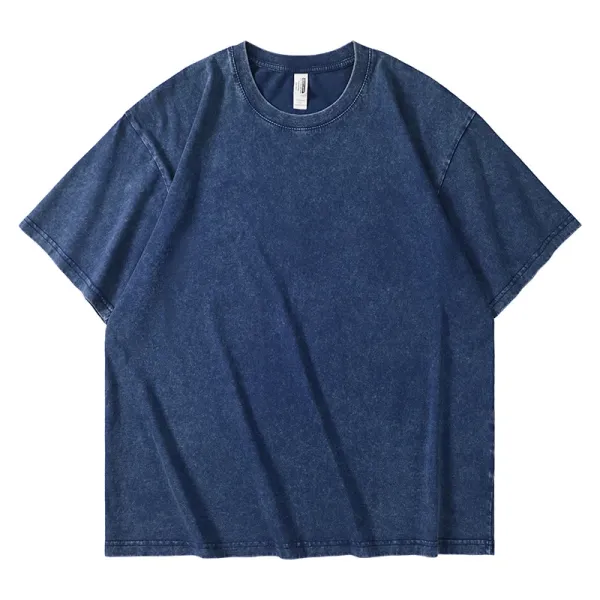 Design Denim Washed Blue T-Shirt - 1