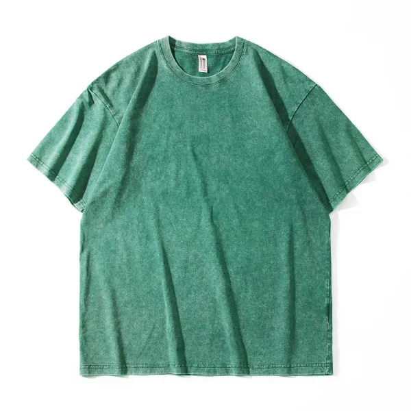 Design Acid Wash Green T-Shirt Tops.t Shirts - 1