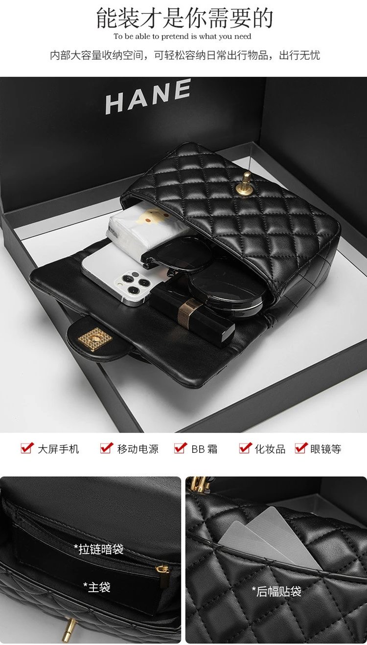 Chanel Mini Flap Bag Black Quilted Leather Chain Shoulder Bag - 5
