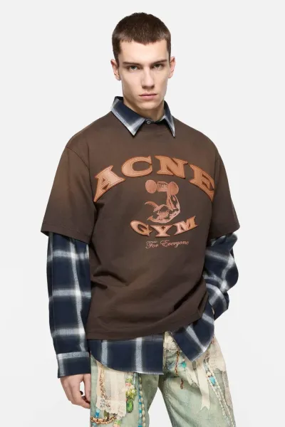 Acne Studios Heart Logo Oversized T-Shirt Pink - 4