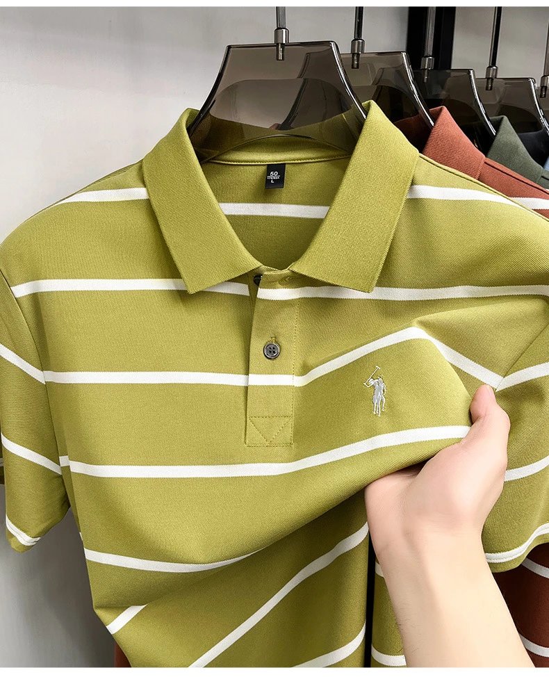Polo Ralph Lauren Striped Polo Shirt Army Green - 27