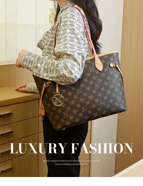 Louis Vuitton Neverfull Monogram Brown Tote Bag - 2