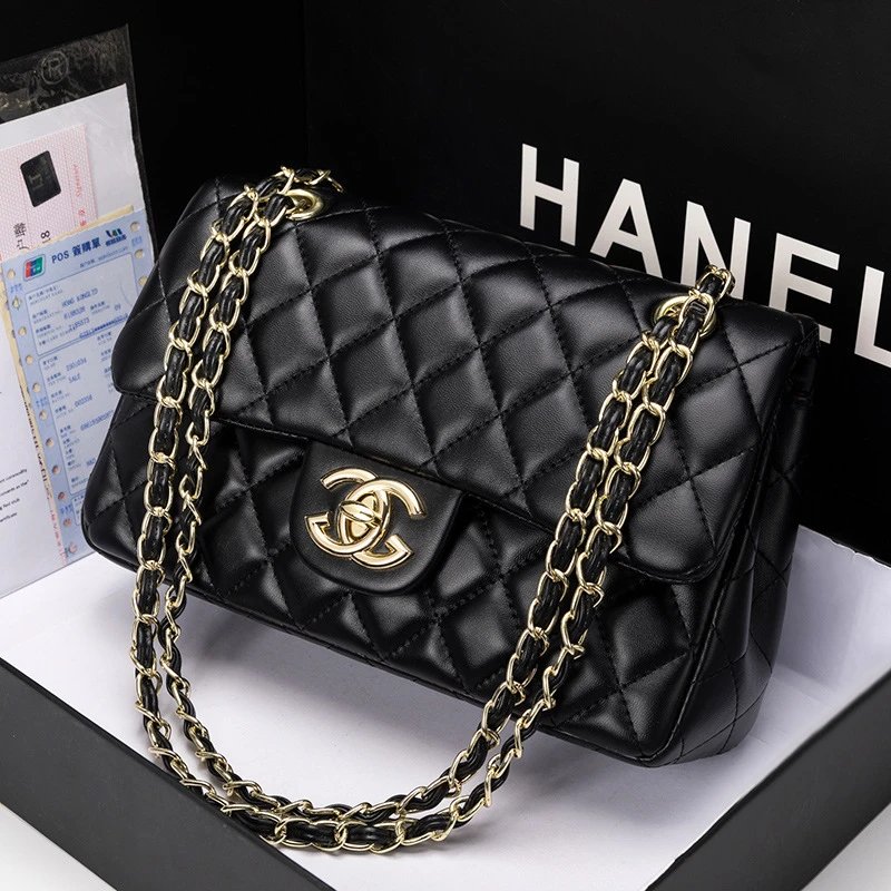 Chanel Classic Flap Bag Black Quilted Leather Chain Shoulder Bag