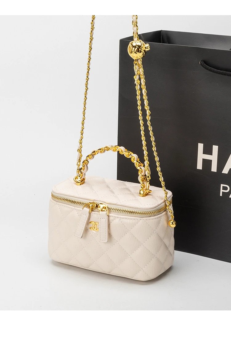Chanel Mini Coco Handle Black Quilted Leather Chain Bag Handbags - 23