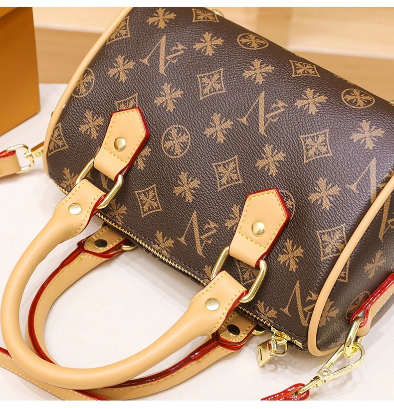 Louis Vuitton Monogram Boston Bag Brown Beige Handbag - 18