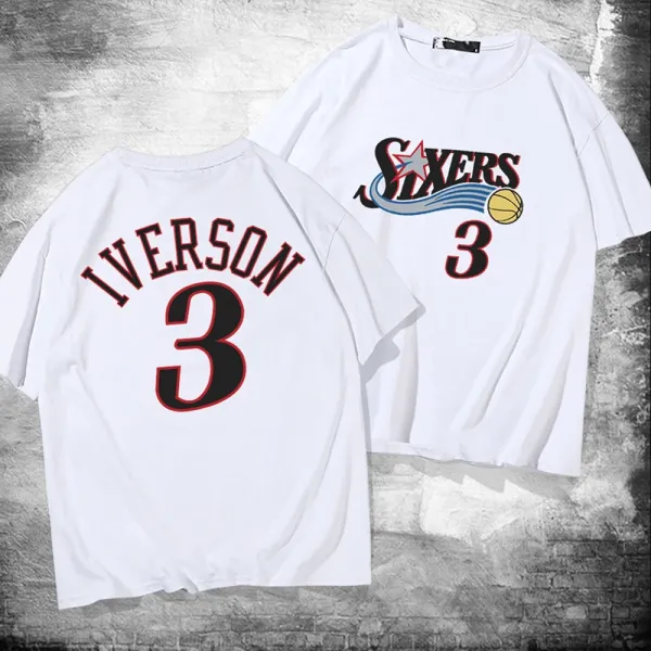 Philadelphia 76ers Allen Iverson #3 Jersey T-Shirt Red - 8