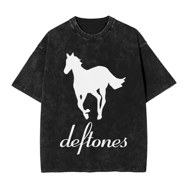 Design Deftones Horse Silhouette Washed Black T-Shirt T-Shirts - 1