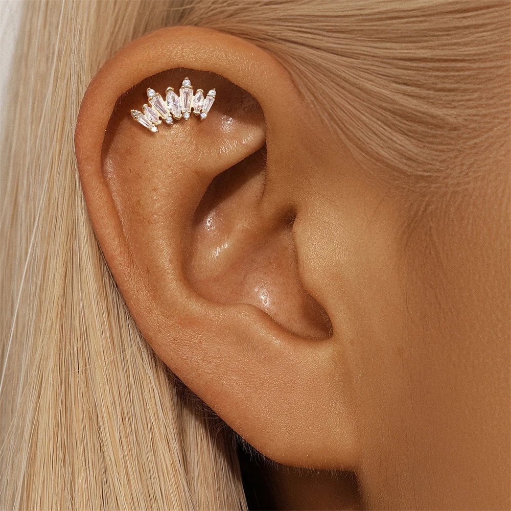 Design S925 Sterling Silver Dolphin Cartilage Earring Jewelry - 34