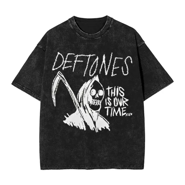 Design Deftones This Is Our Time Acid Wash Black T-Shirt T-Shirts - 1