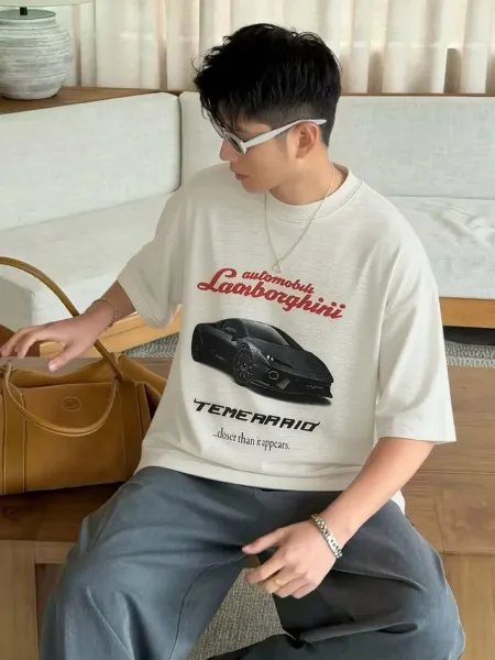 Design Lamborghini Temerario Graphic T-Shirt Off-White T-Shirts - 5
