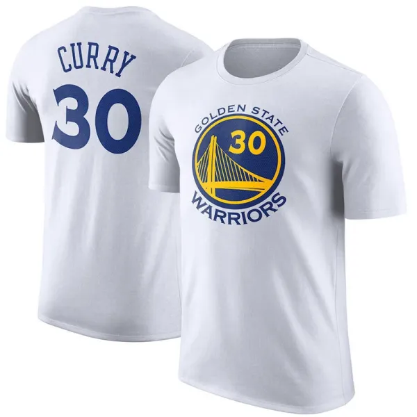 Golden State Warriors Stephen Curry #30 White Basketball Jersey T-Shirt - 1