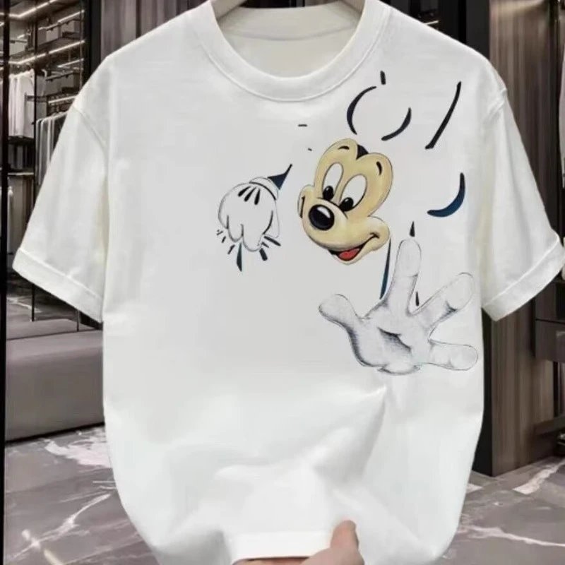 Design Disney Mickey Mouse Sketch Print White T-Shirt Tops.t Shirts - 3
