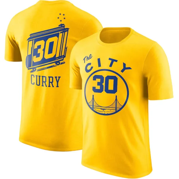 Golden State Warriors Stephen Curry 'The City' T-Shirt Yellow - 1