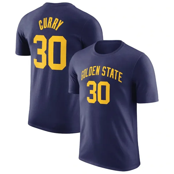 Golden State Warriors Stephen Curry #30 Navy Blue Jersey T-Shirt - 1