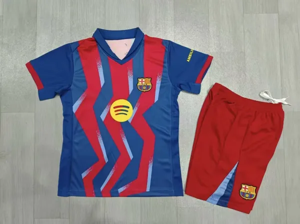 FC Barcelona x Spotify 2024 Third Kit Beige Jersey and Black Shorts Set - 5