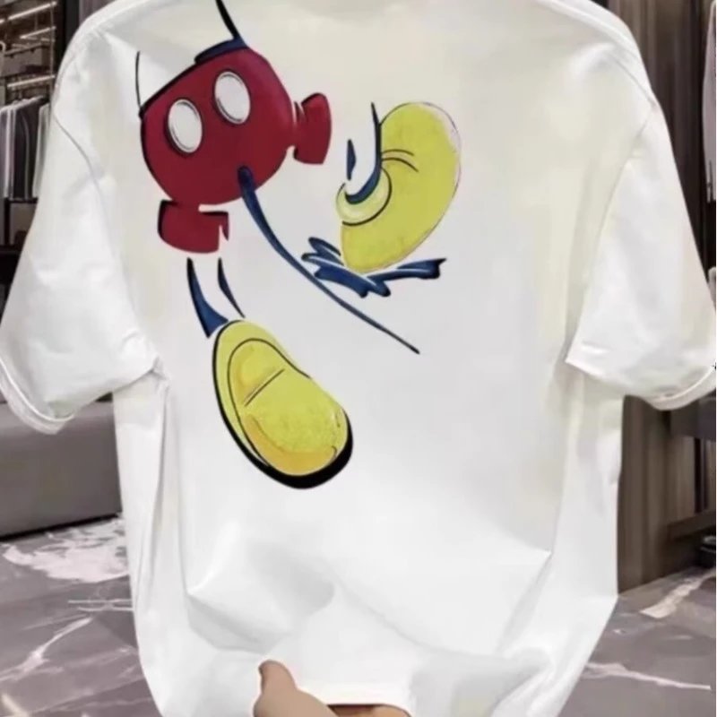 Design Disney Mickey Mouse Sketch Print White T-Shirt Tops.t Shirts - 4