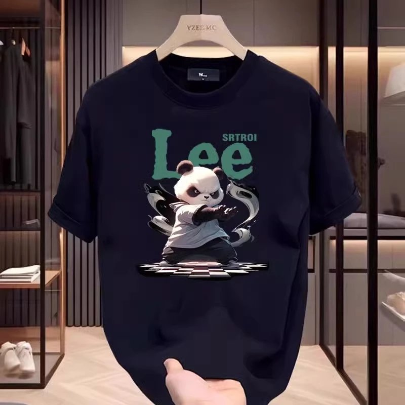 Design Lee SRTRIO Panda Graphic T-Shirt Black T-Shirts - 3