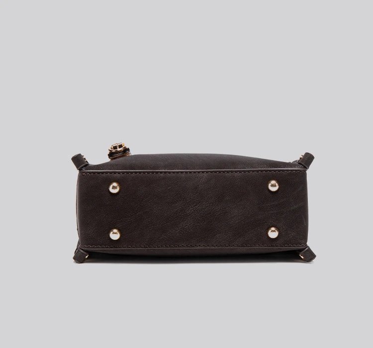 Design Hobo Bag Black Leather-Texture Shoulder Bag - 19