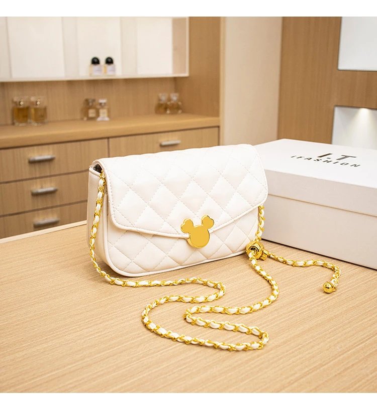 Design Disney x Unknown Brand Mickey Mouse Quilted Chain Crossbody Bag White Crossbody Bags - 23