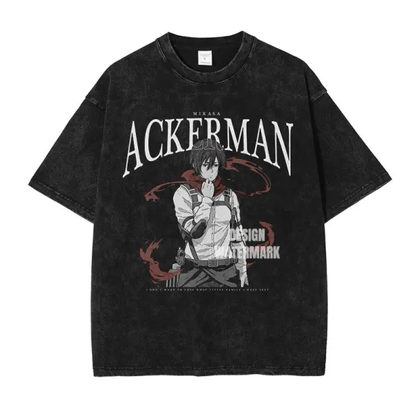 Design Ackerman Graphic Washed Black T-Shirt - 1