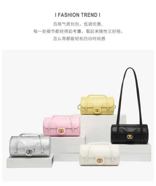 HAN Mini Barrel Crossbody Bag White - 9