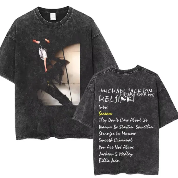 Design Michael Jackson Helsinki 1997 Tour Vintage Wash T-Shirt T-Shirts - 1