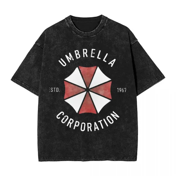 Design Umbrella Corporation Logo Washed Black T-Shirt Tops.t Shirts - 1