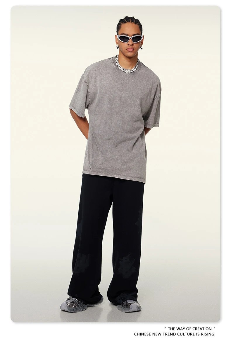 Design Beingmove Washed Beige Oversized T-Shirt T-Shirts - 82