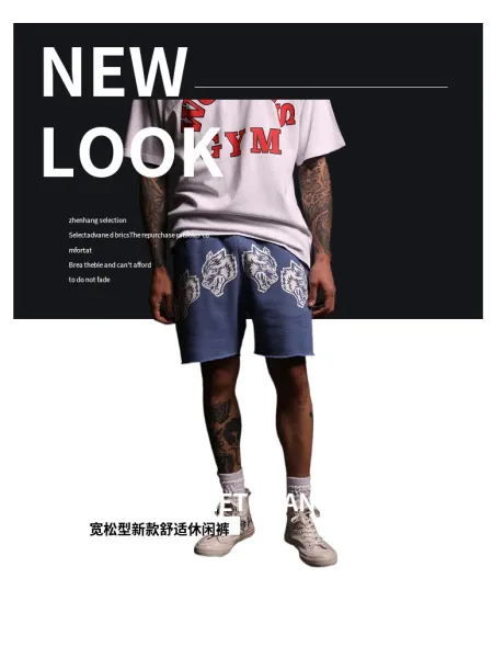 Wolves Club Wolf Head Print Black Shorts - 2