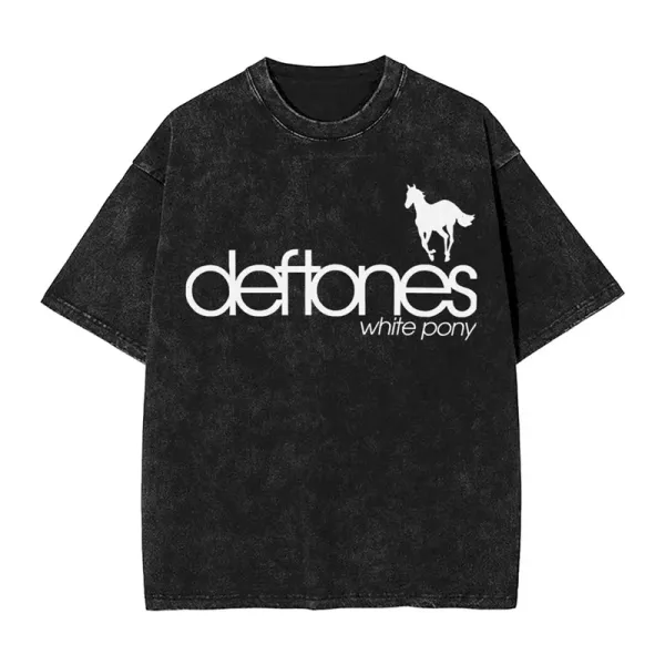 Design Deftones White Pony Acid Wash T-Shirt T-Shirts - 1