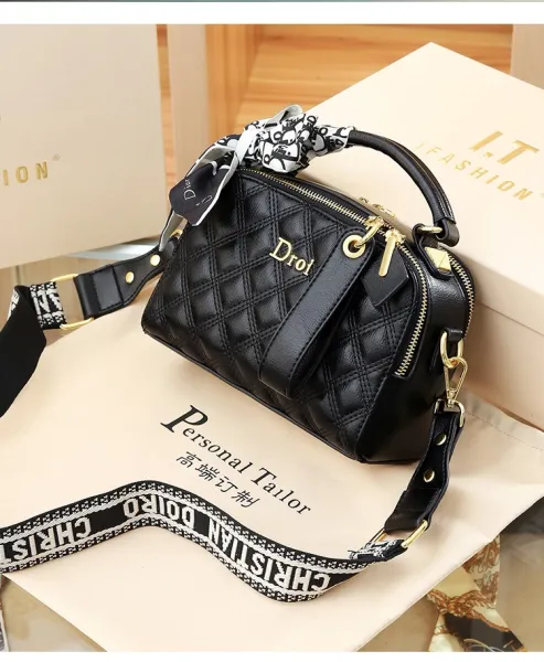 Dior Oblique Quilted Mini Handbag Black - 28