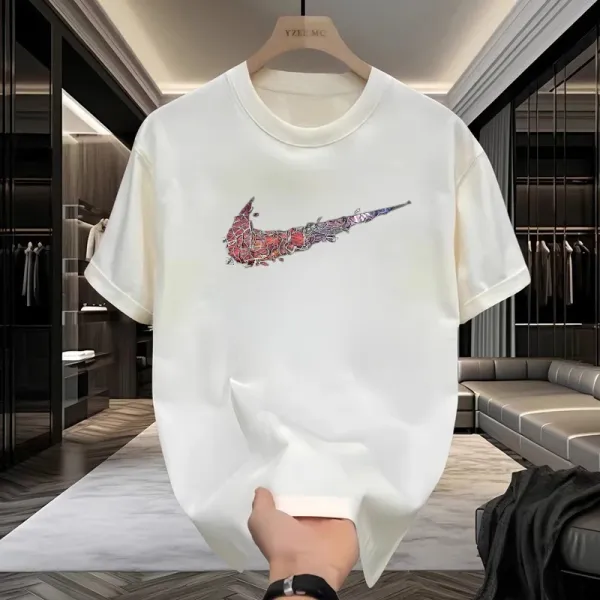 Design Nike Swoosh Art Print White T-Shirt Tops.t Shirts - 6