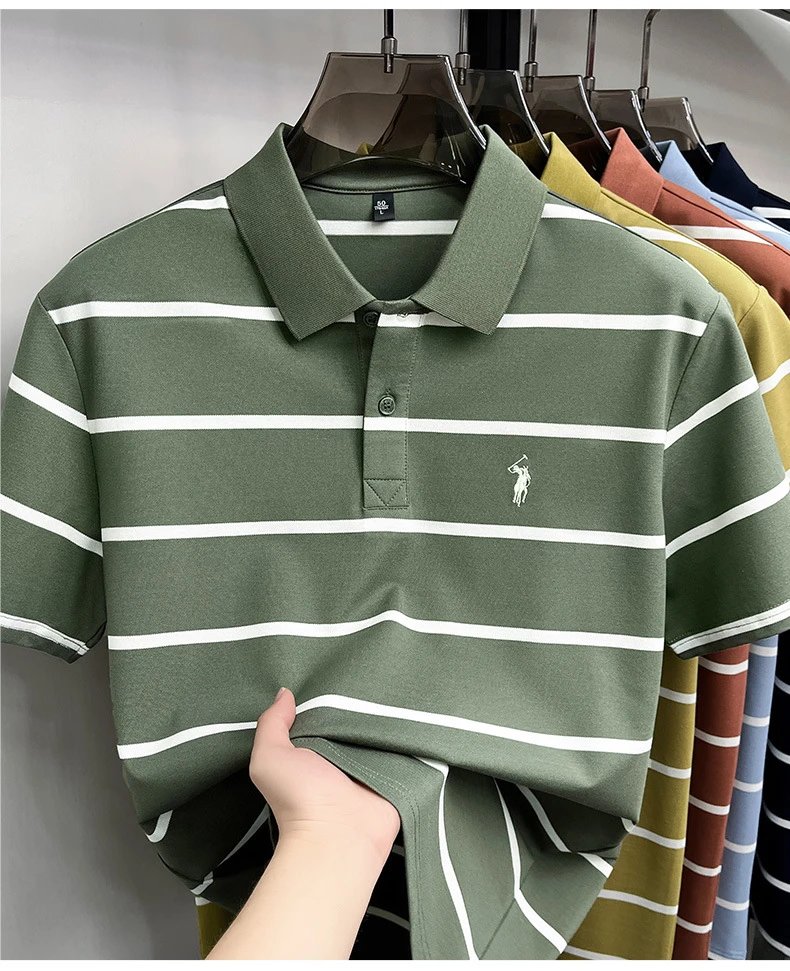Polo Ralph Lauren Striped Polo Shirt Army Green - 20