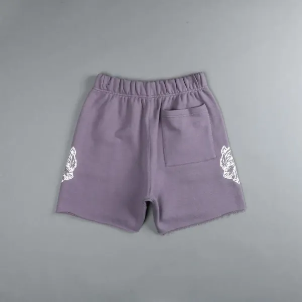 Wolves Club Wolf Head Print Black Shorts - 18
