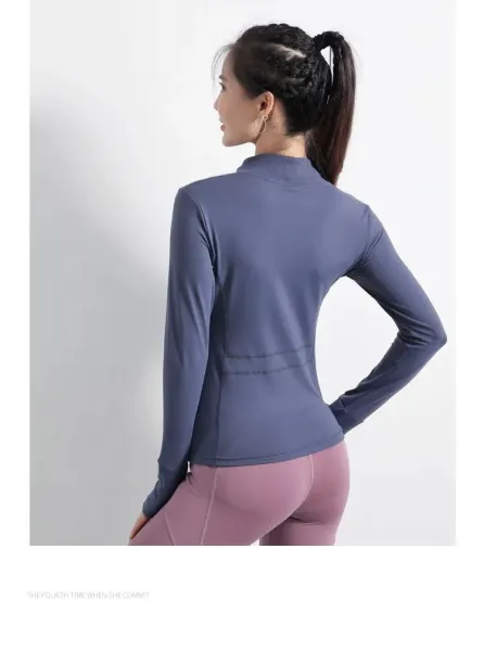 Design Zip-Up Performance Top Navy Blue Activewear Jacket - 21