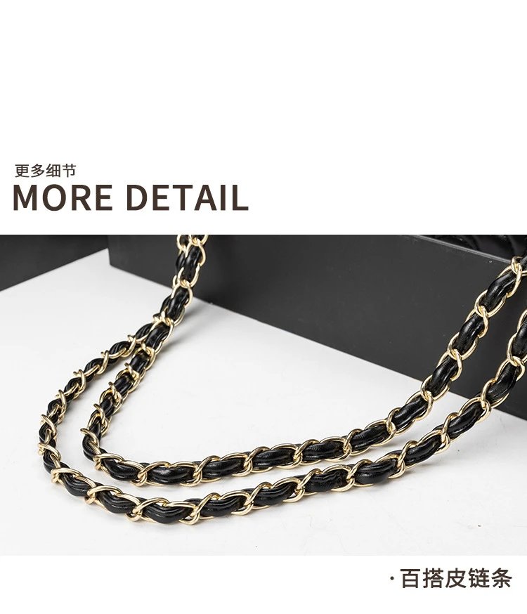 Chanel Classic Flap Bag Camellia Quilted Black Chain Bag Shoulder Bags - 22