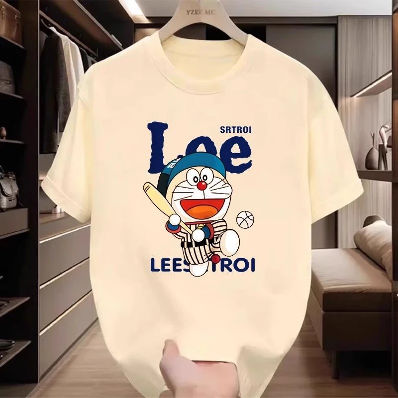 Design Doraemon x Lee Baseball Print Black T-Shirt T-Shirts - 6