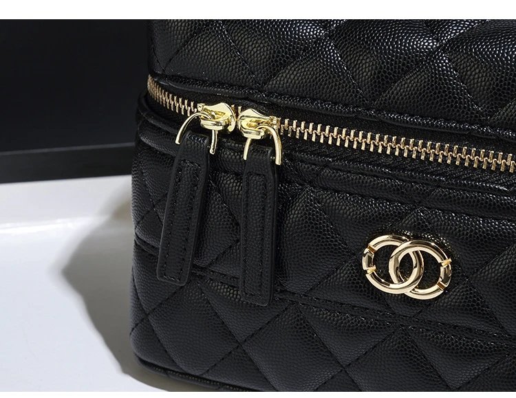 Chanel Mini Vanity Bag Pink Quilted Leather Handbag - 13
