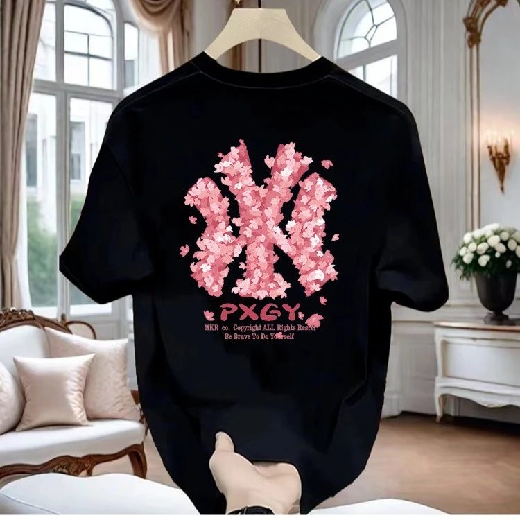Design NY Logo Graphic Print Black T-Shirt - 34