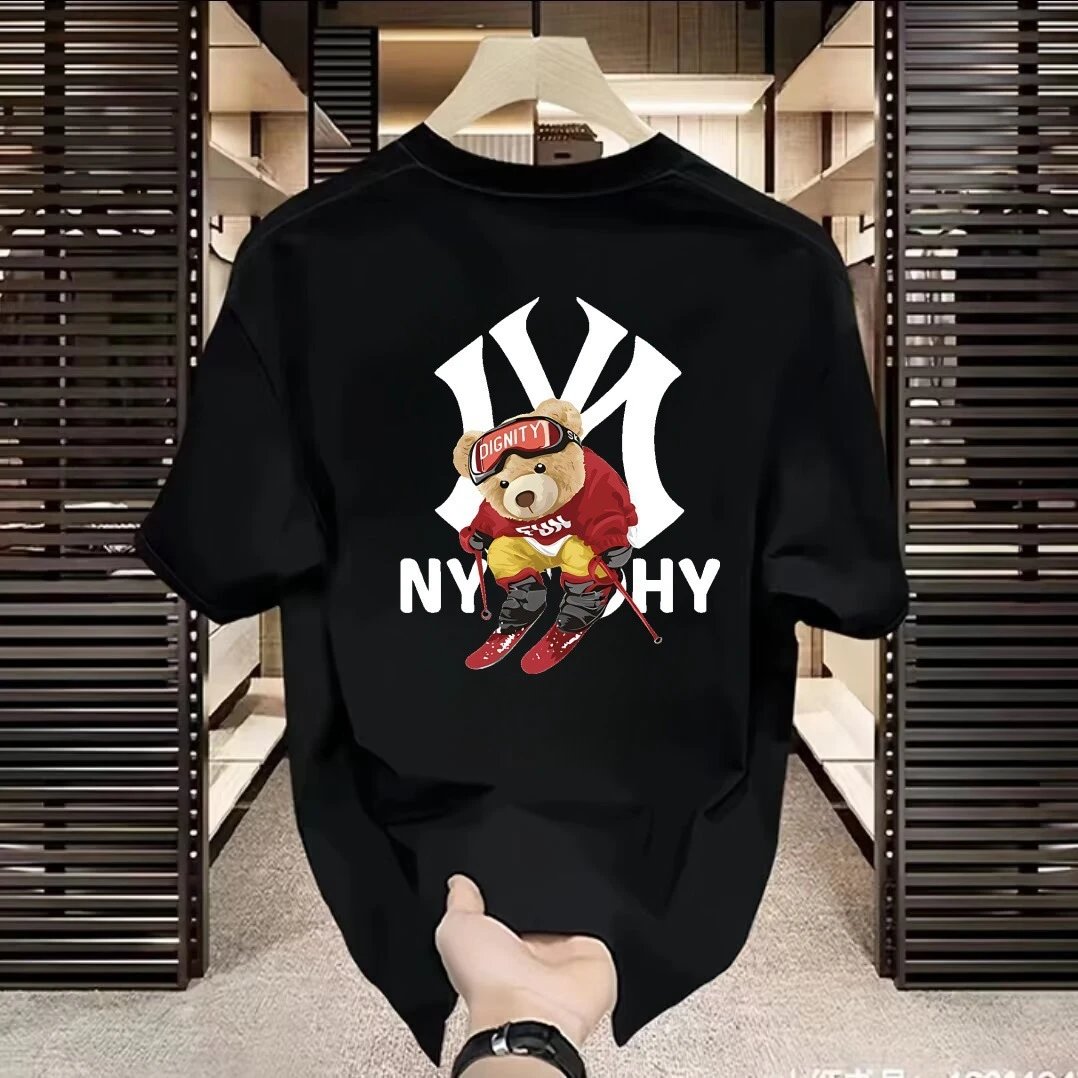 Design NY Logo Graphic Print Black T-Shirt - 38