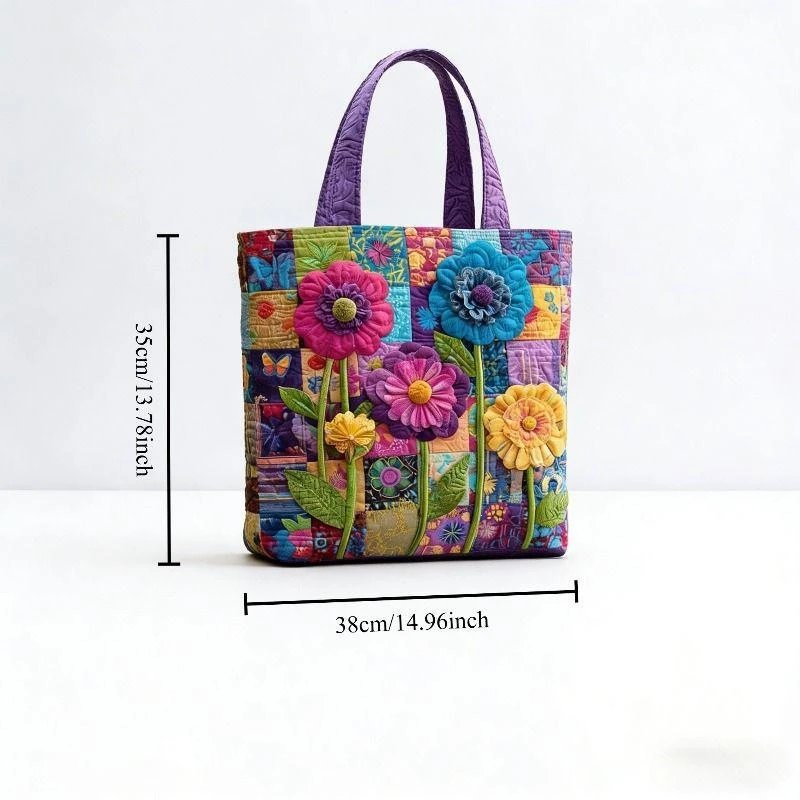 Quilted Patriotic '250 Years' Tote Bag Multicolor Handba