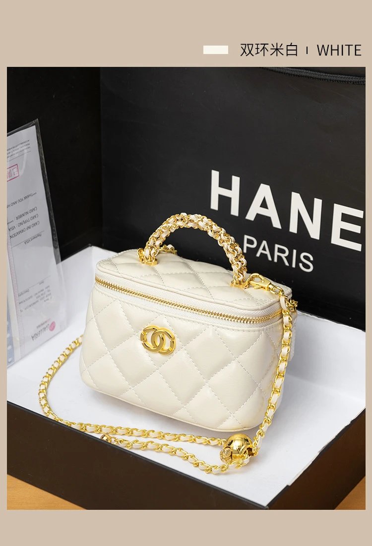 Chanel Mini Vanity Bag Black Quilted Leather Chain Bag Shoulder Bags - 6