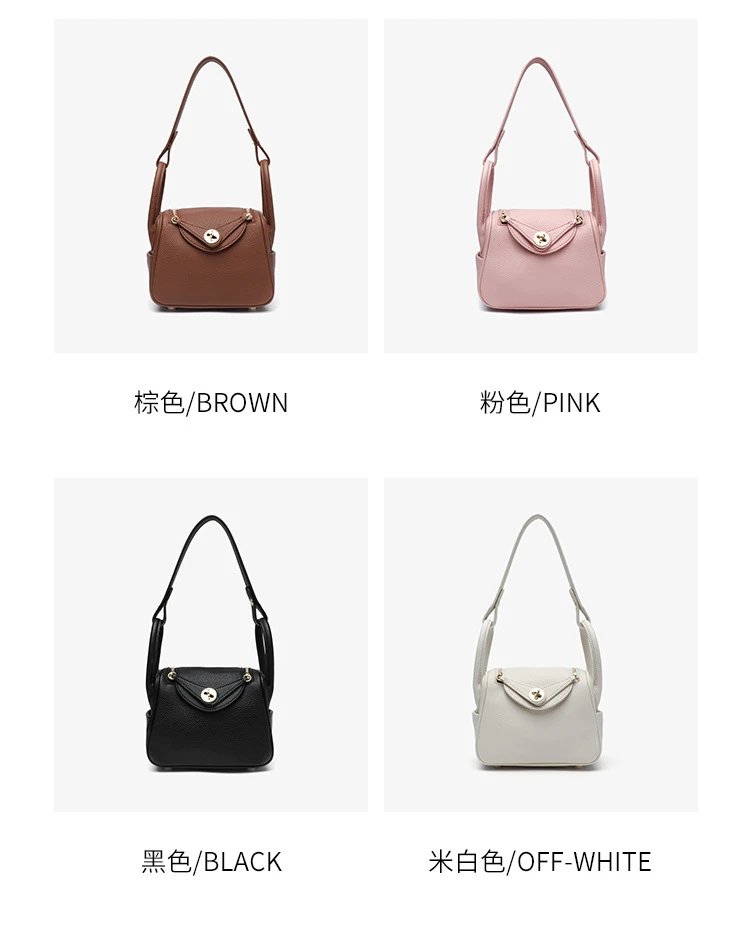 Design Mini Underarm Bag Pink Pebbled Leather Handbag Shoulder Bags - 12