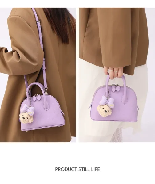 Design Dome Mini Handbag Orange with Poodle Charm - 18