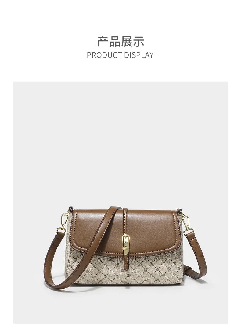 Design Luyis & Monlisa Crossbody Bag Beige Monogram Print Shoulder Bag Crossbody Bags - 16
