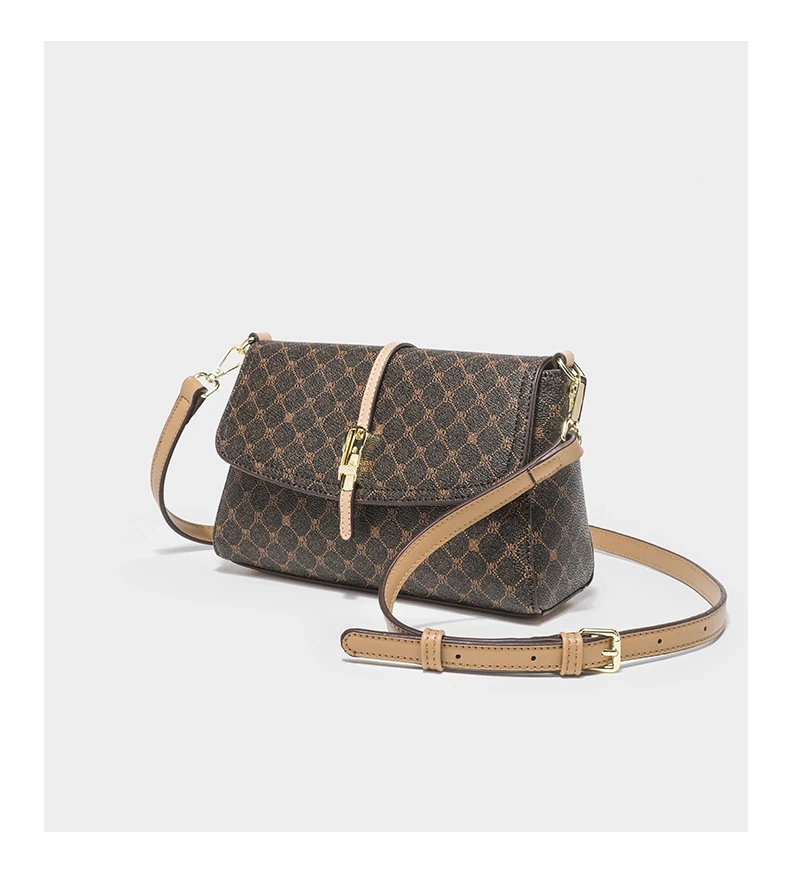 Design Luyis & Monlisa Crossbody Bag Beige Monogram Print Shoulder Bag Crossbody Bags - 23