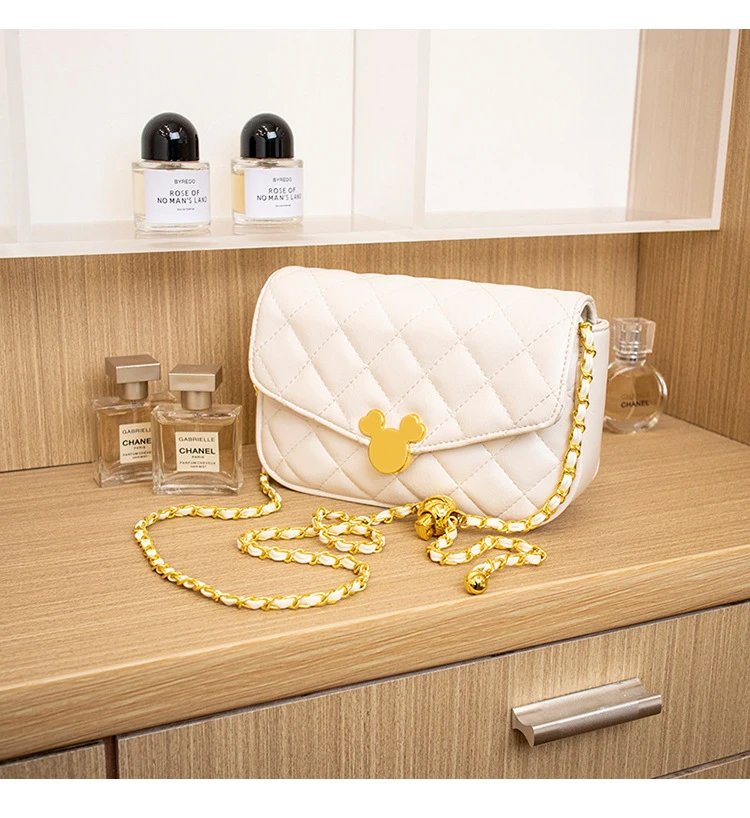 Design Disney x Unknown Brand Mickey Mouse Quilted Chain Crossbody Bag White Crossbody Bags - 21