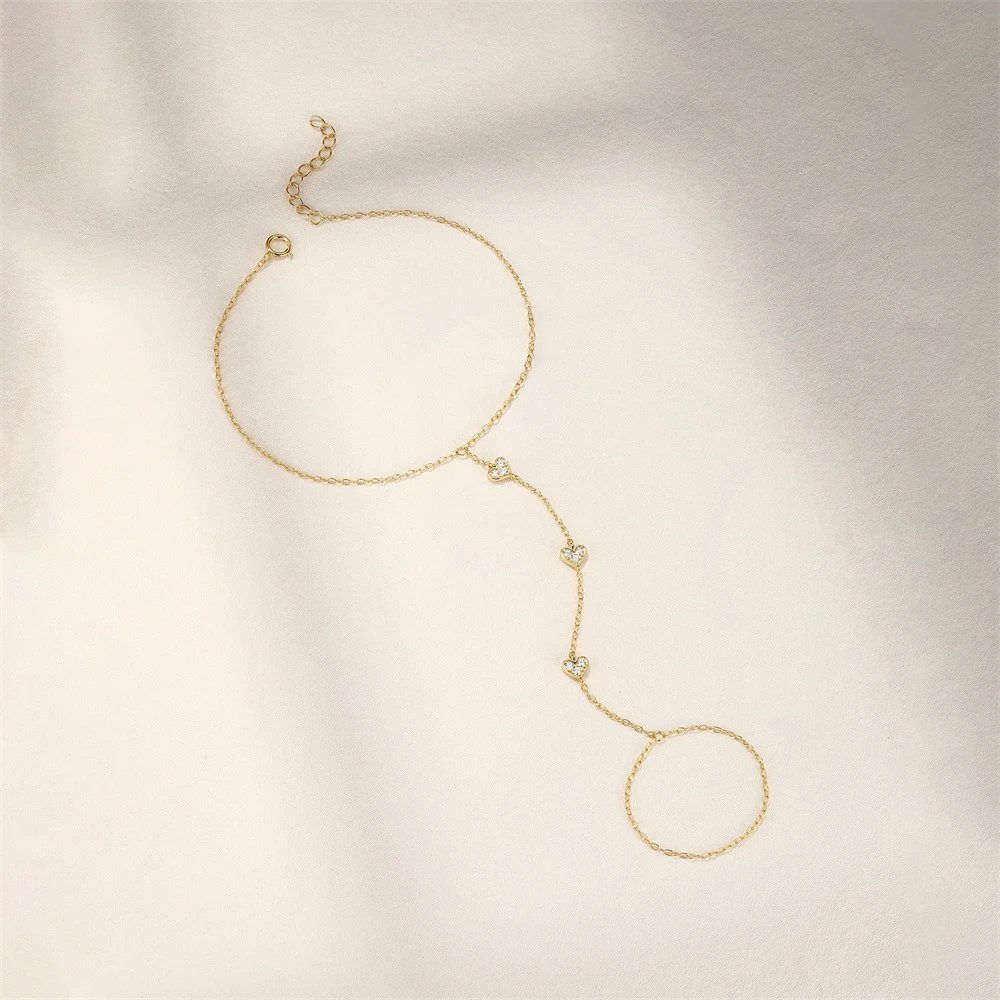 Design Heart Chain Hand Chain Bracelet Gold Jewelry - 8
